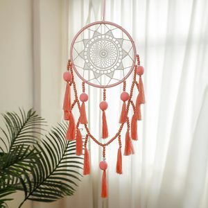 Pink Dream Catcher Wall Decor With Pompoms Macrame Large Dreamcatcher,🦒